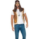 Costumes Australia Hippie Waistcoat Unisex Adult Brown CND Logos Fur Trim_1