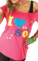Costumes Australia I Love The 80s Pink T Shirt Adult Costume_3