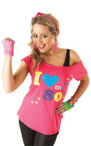 Costumes Australia I Love The 80s Pink T Shirt Adult Costume_1