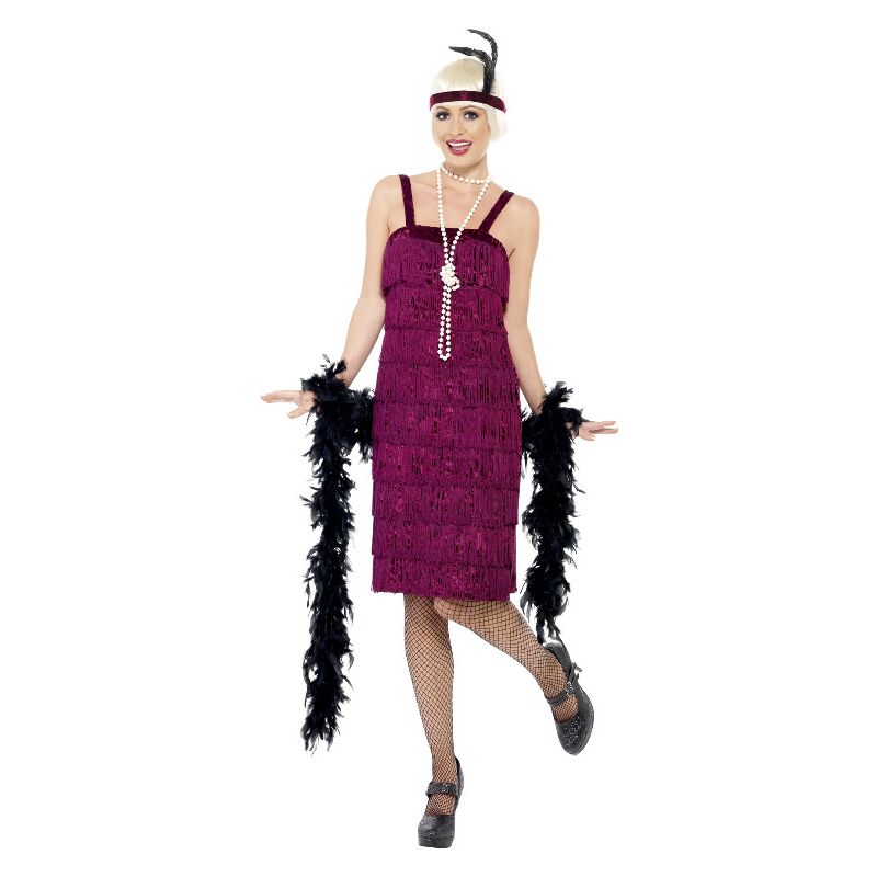 Costumes Australia Jazz Flapper Costume Burgundy Adult_1