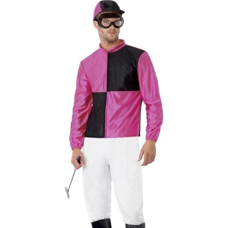 Costumes Australia Jockey Costume Adult Pink Black Outfit_1
