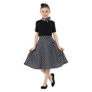 Costumes Australia Kids 1950s Polka Dot Skirt Black Child Diner Costume_1