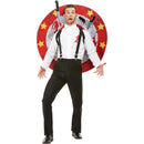 Costumes Australia Knife Thrower Costume Red and White Adult Shirt Braces Target Board Velcro Knives_1