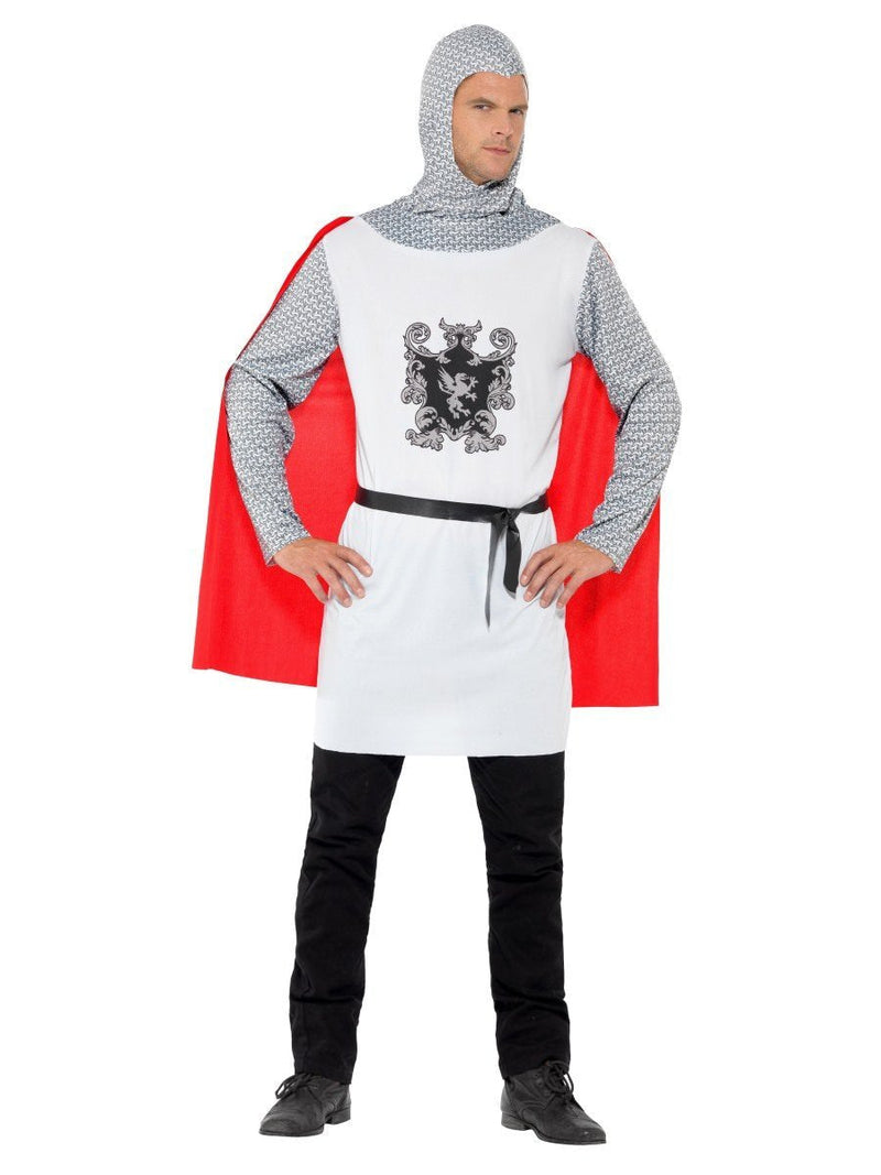 Costumes Australia Knight Costume Adult White With Cape Belt Hood_1
