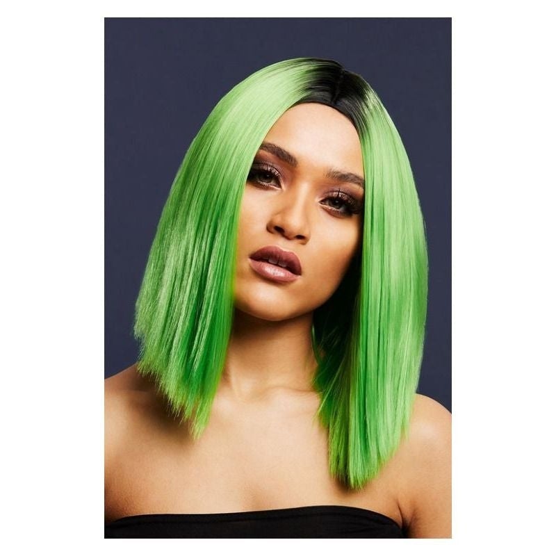 Costumes Australia Kylie Wig Two Toned Blend Lime Green Fever 37cm_1
