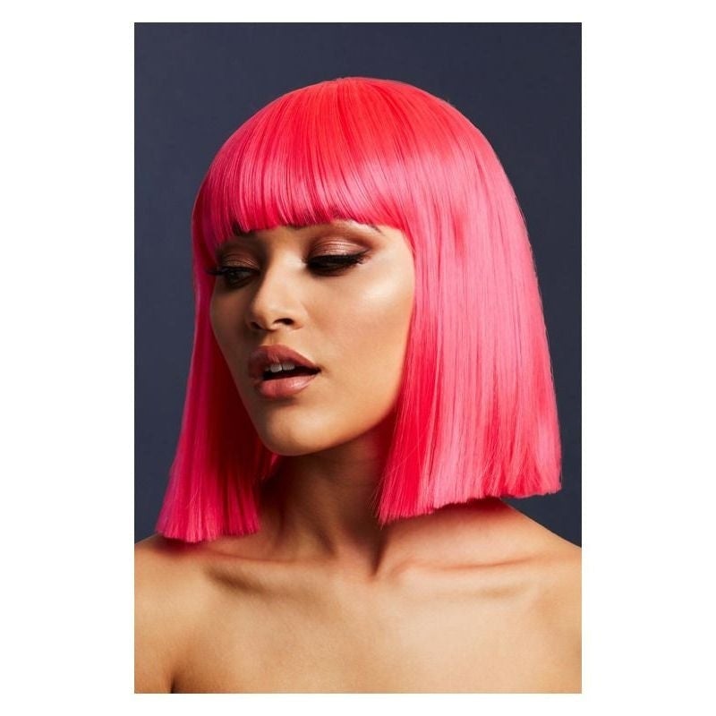 Costumes Australia Lola Neon Pink Fever Wig Professional Quality Styleable Synthetic 30cm Adult_1