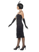 Costumes Australia Long Black Flapper Costume Adult Dress Gloves Headband_3