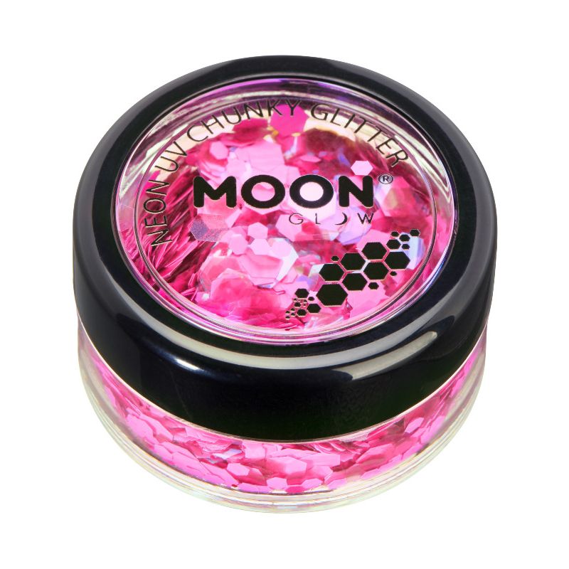 Moon Glow - Neon UV Chunky Glitter Hot Pink 1