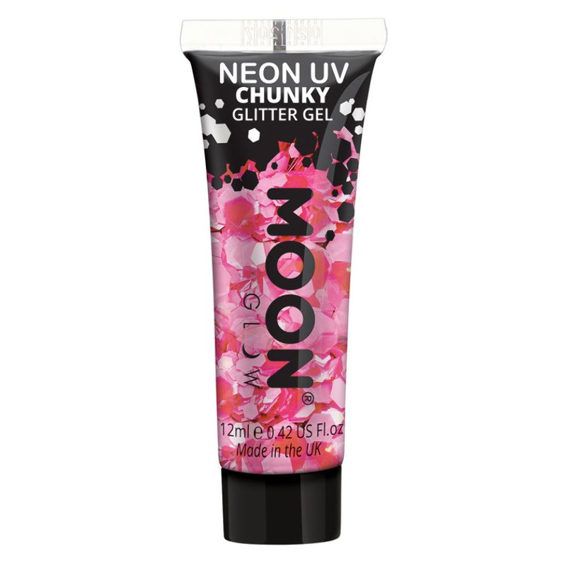 Moon Glow - Neon UV Chunky Glitter Gel Hot Pink 1