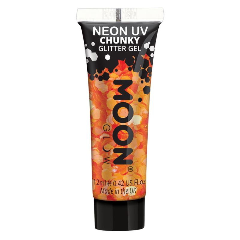 Moon Glow - Neon UV Chunky Glitter Gel Orange 1