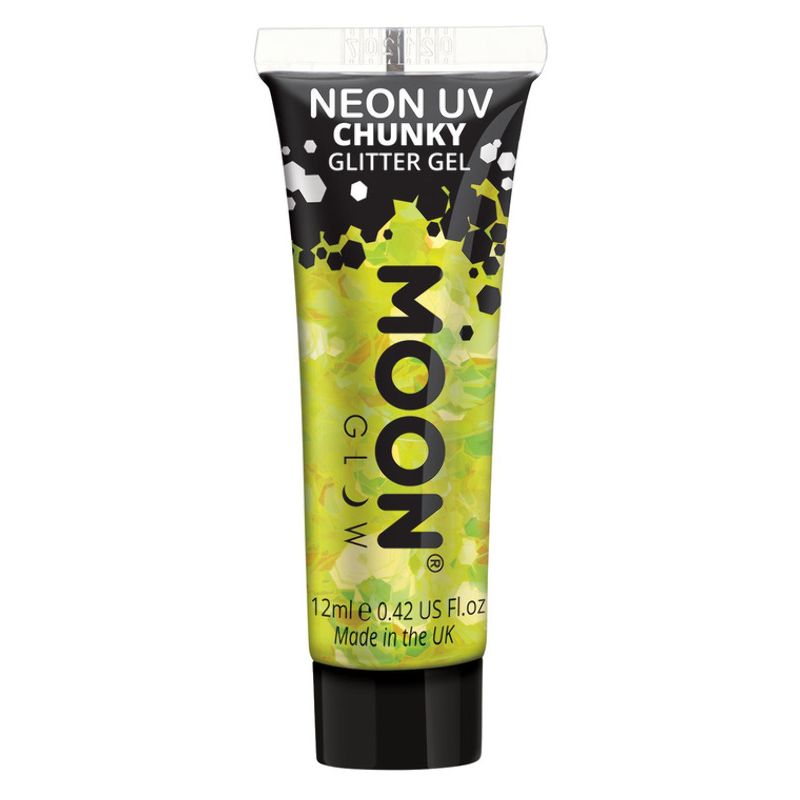 Moon Glow - Neon UV Chunky Glitter Gel Yellow 1