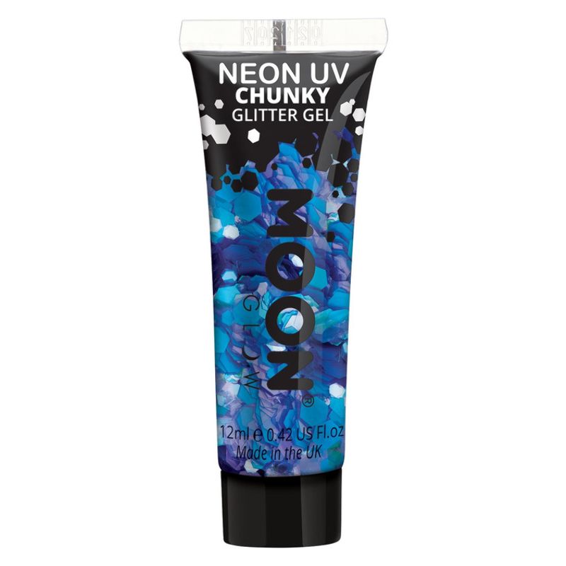 Moon Glow - Neon UV Chunky Glitter Gel Blue 1