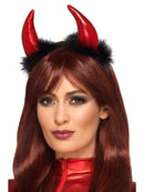 Costumes Australia Metallic Devil Horn Headband Adult Red_1