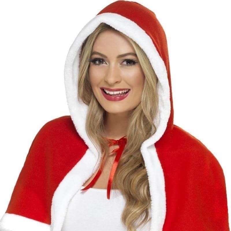 Costumes Australia Miss Claus Mini Cape Adult Red_1