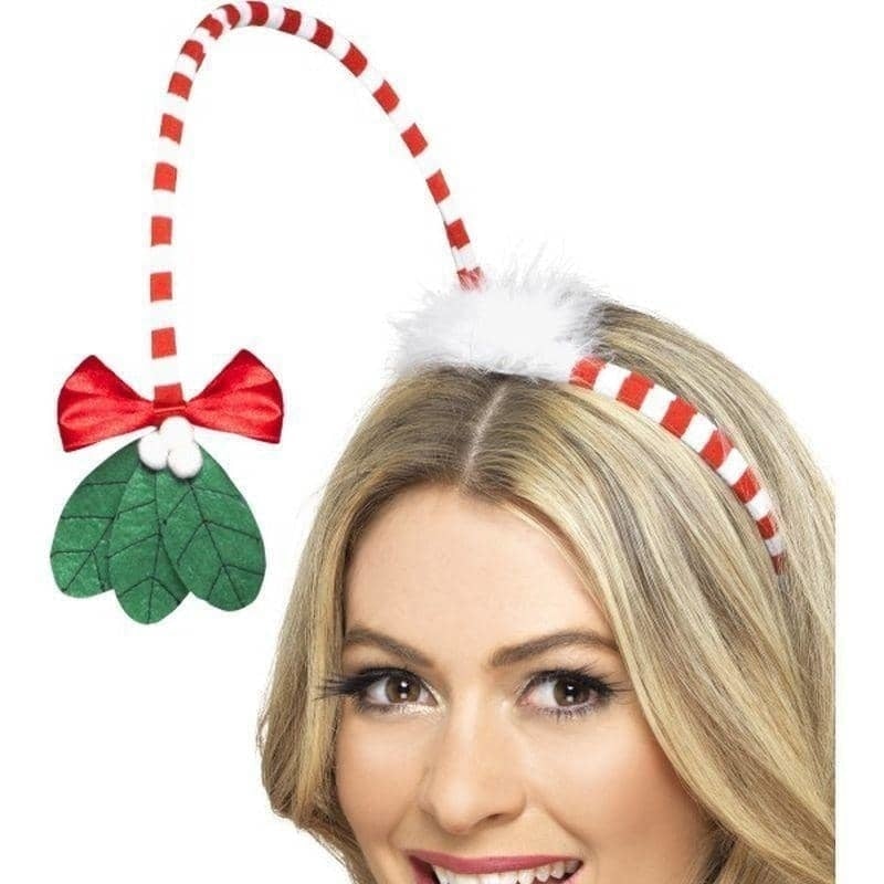 Costumes Australia Mistletoe Kisses Headband Adult Red Whte_1