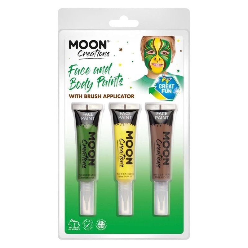 Costumes Australia Moon Creations Face & Body Paints and Brush Jungle Set Costume Make Up_1