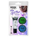 Costumes Australia Moon Glitter Classic Fine Shakers Clamshell, 5g - Fix Gel. 3 Colour Set Costume Make Up_2