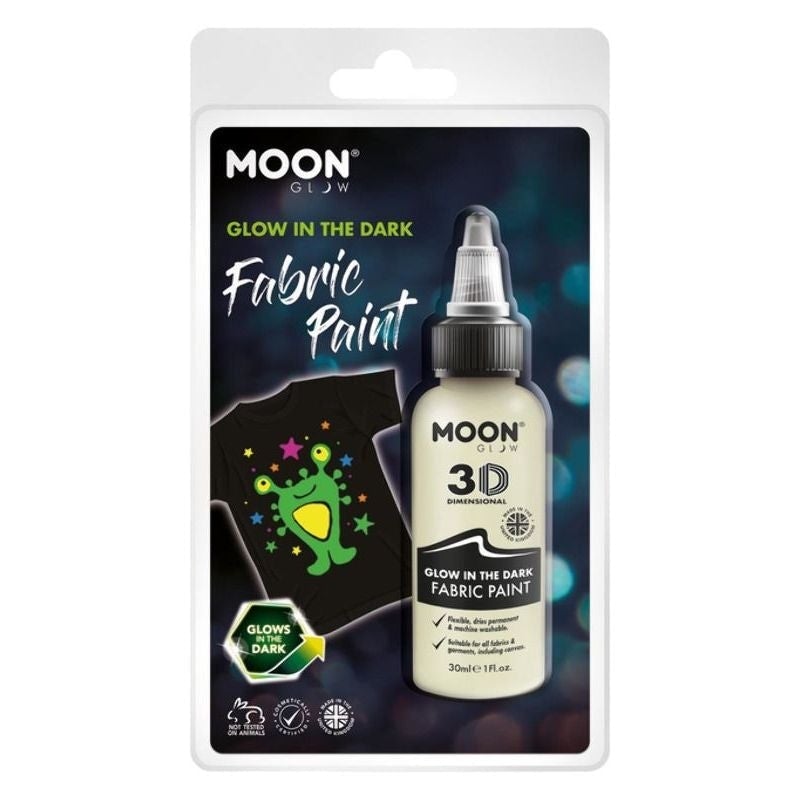 Costumes Australia Moon Glow In The Dark Fabric Paint 30ml Clamshell Costume Make Up_2