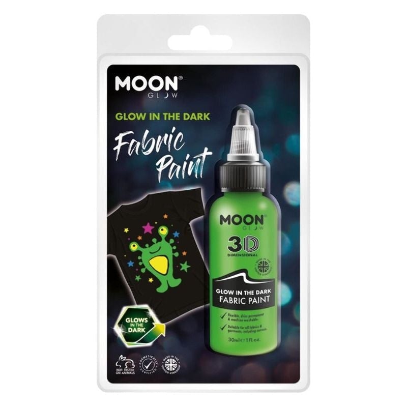 Costumes Australia Moon Glow In The Dark Fabric Paint 30ml Clamshell Costume Make Up_3