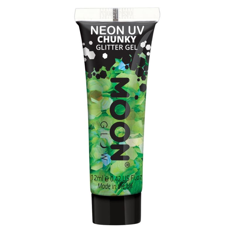 Costumes Australia Moon Glow - Neon UV Chunky Glitter Gel Green Costume Make Up_1
