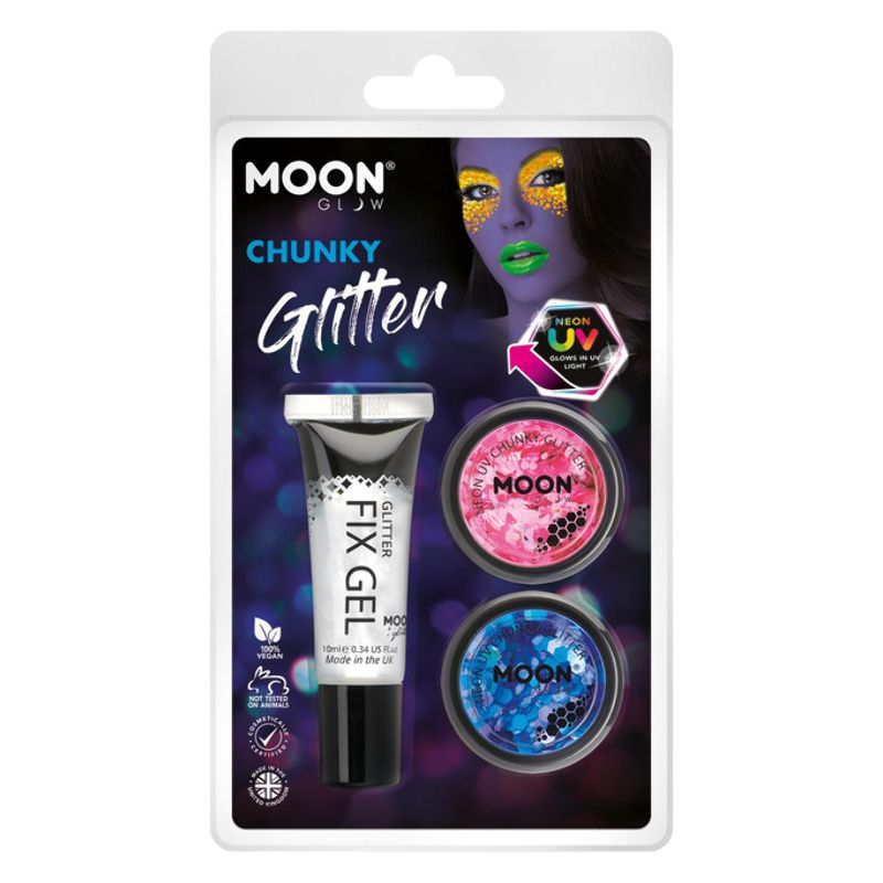 Costumes Australia Moon Glow - Neon UV Chunky Glitter M27198 Costume Make Up_1