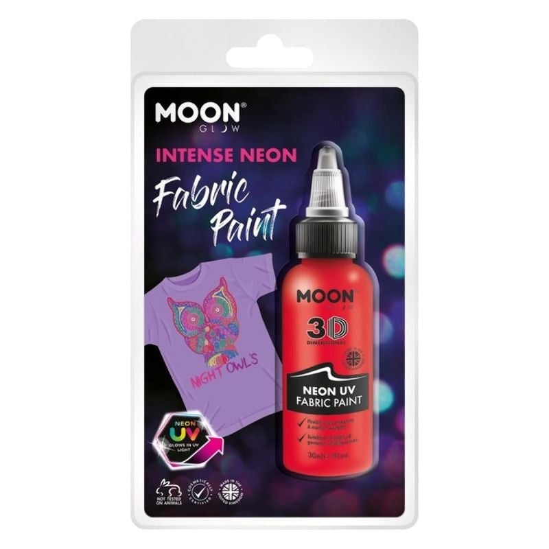 Costumes Australia Moon Glow Neon UV Intense Fabric Paint 30ml Clamshell Costume Make Up_6