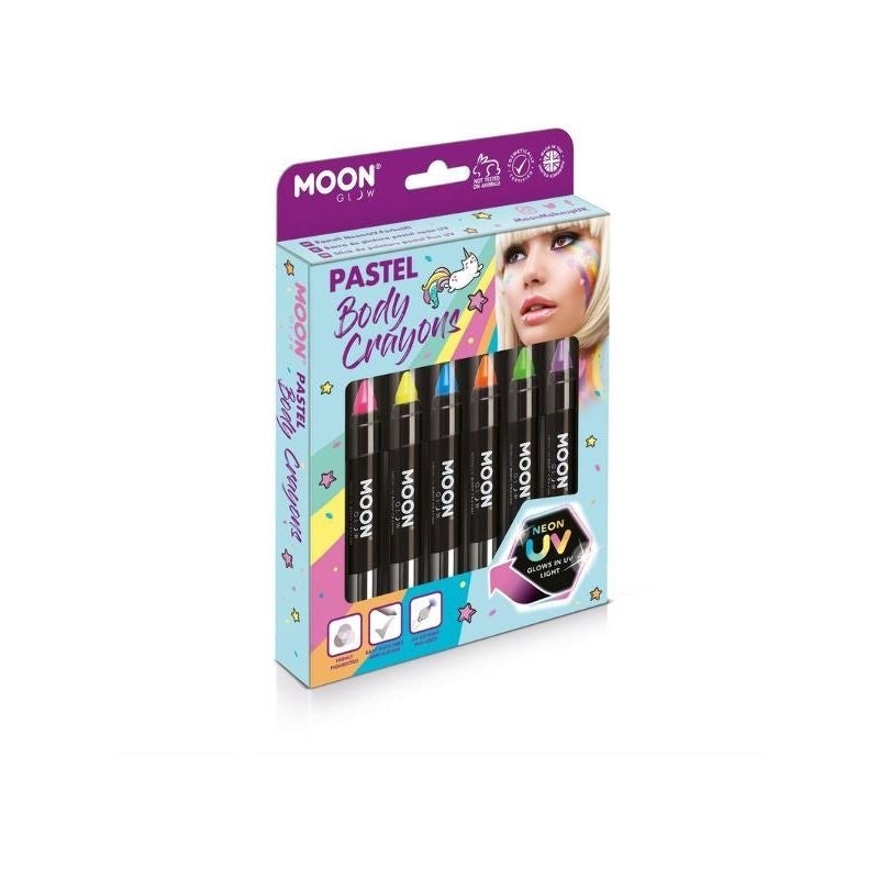 Costumes Australia Moon Glow Pastel Neon UV Body Crayons Assorted Costume Make Up_1