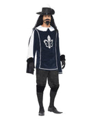Costumes Australia Musketeer Male Costume Adult Tabard Top Hat Blue_4