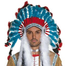 Costumes Australia Native American Inspired Headdress Adult Blue Red White_1