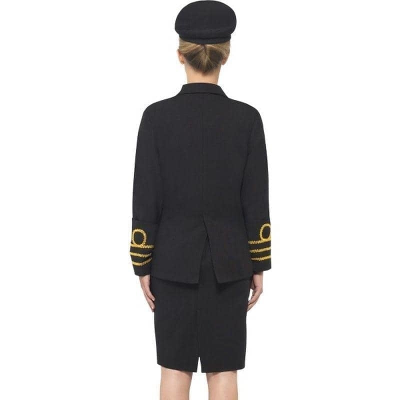 Costumes Australia Navy Officer Ladies Costume Black Jacket Skirt Hat_3
