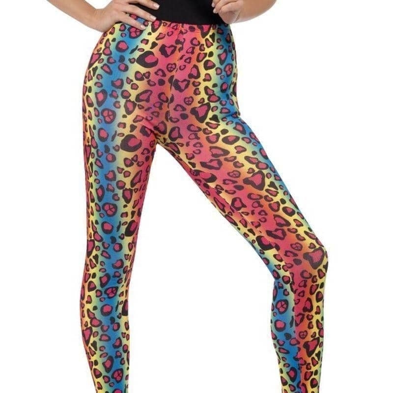 Costumes Australia Neon Leopard Print Leggings Adult Multi_1
