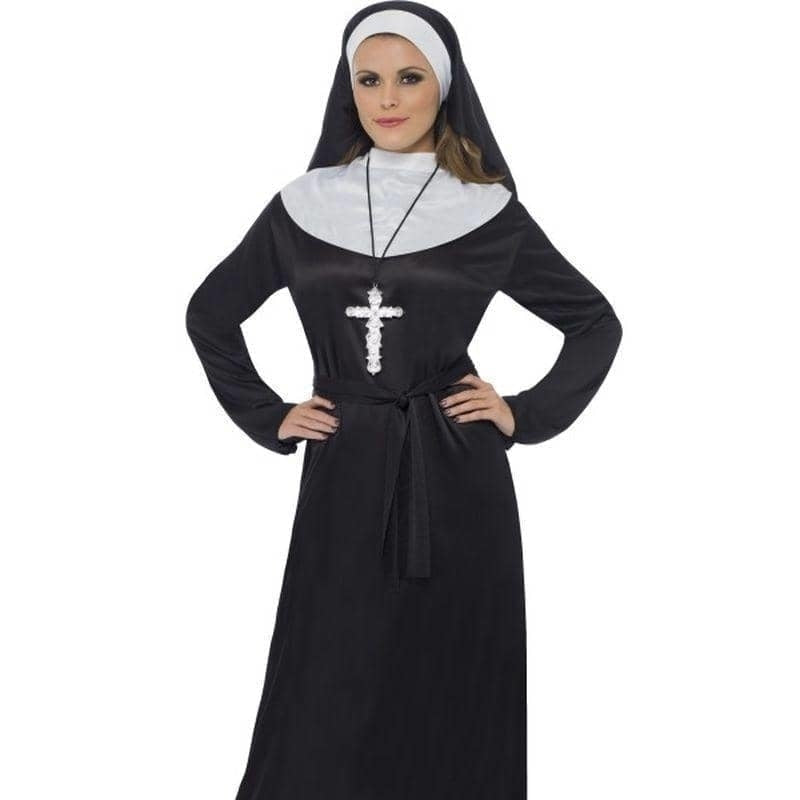 Costumes Australia Nun Costume Adult Black White Head Scarf_2
