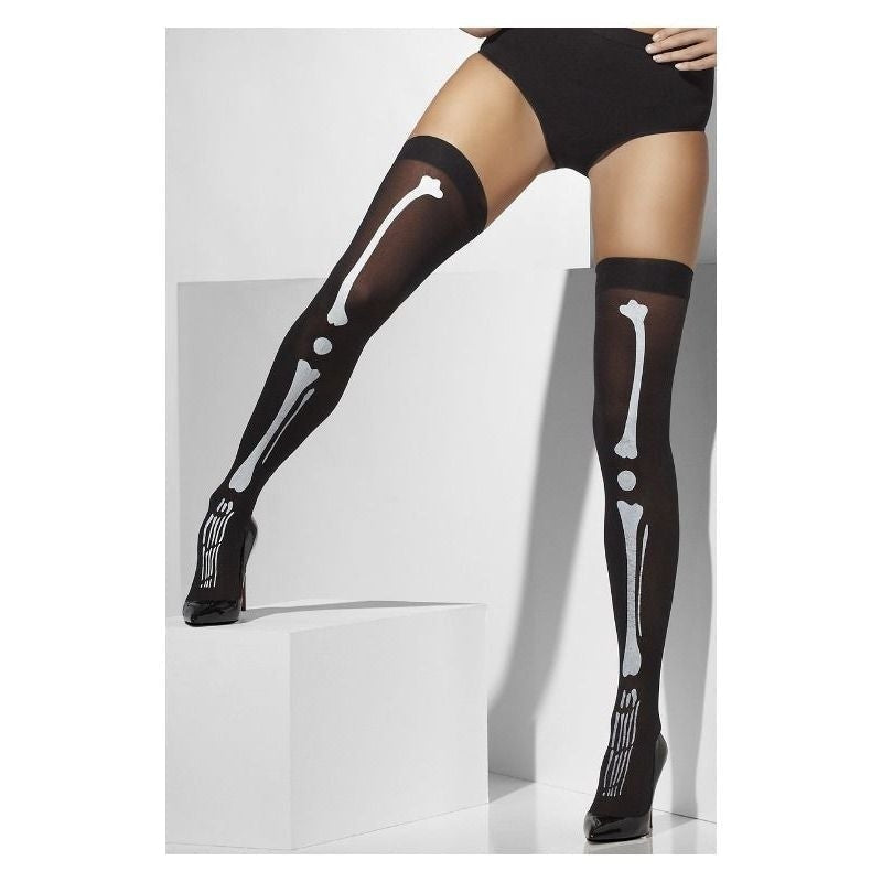 Costumes Australia Size Chart Opaque Hold Ups Adult Black 42788
