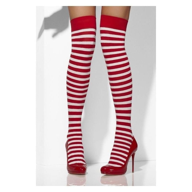 Costumes Australia Opaque Hold Ups Adult Red Whte 42768_2