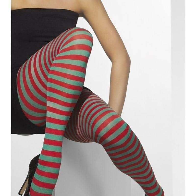 Costumes Australia Opaque Tights Adult Red Green_1
