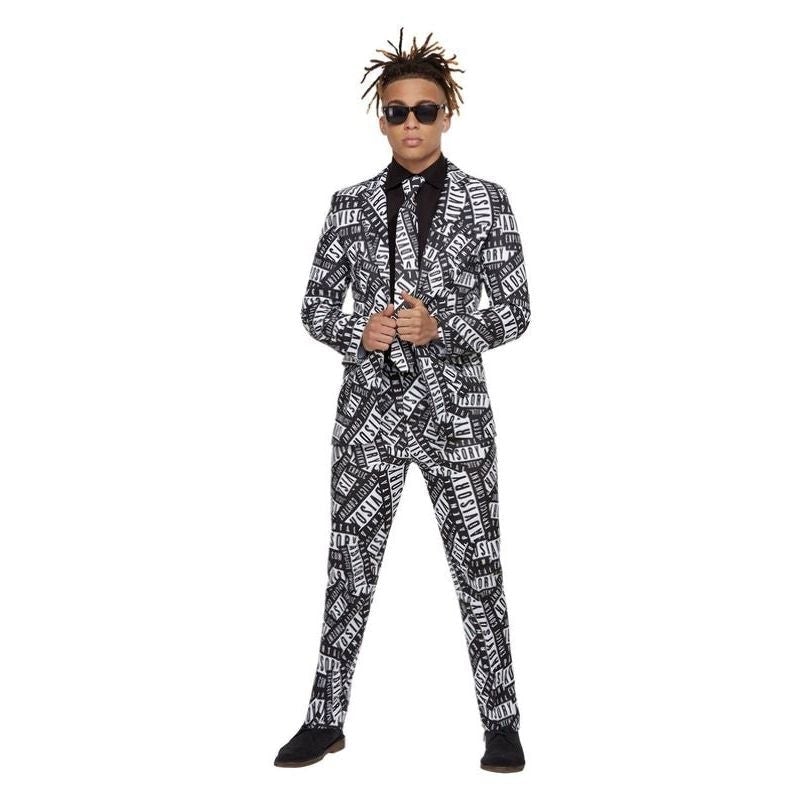 Costumes Australia Parental Advisory Stand Out Suit Adult Black And White_1