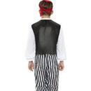 Costumes Australia Pirate Costume Kids Black White Red Shirt Waistcoat Trousers Belt Headscarf Boot Covers_2