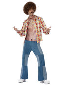 Costumes Australia Realistic 70s Hairy Chest Sleeveless Top Adult Pink_2