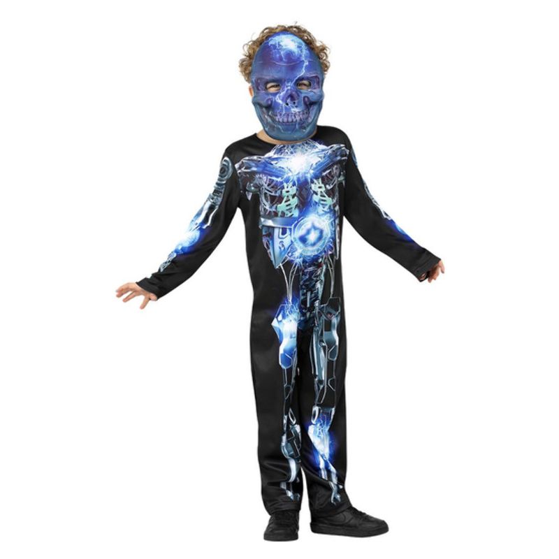 Costumes Australia Robotic Skeleton Costume Child Black Blue_1