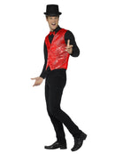 Costumes Australia Sequin Waistcoat Adult Red_3