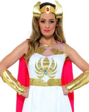Costumes Australia She Ra Costume Glitter Print Adult White Dress_3