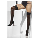 Costumes Australia Size Chart Sheer Hold Ups Adult Black with Vertical Stripes