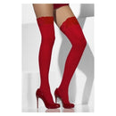 Costumes Australia Size Chart Sheer Hold Ups Adult Red Lace Tops with Silicone