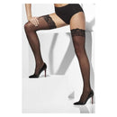Costumes Australia Size Chart Sheer Hold Ups Black Lace Tops with Silicone