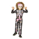 Costumes Australia Skeleton Rose Gold Sparkle Costume Child Black Pink_1