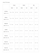 Size chart