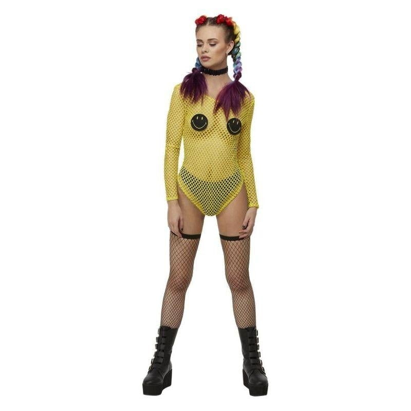 Costumes Australia Smiley Fishnet Bodysuit Yellow_2