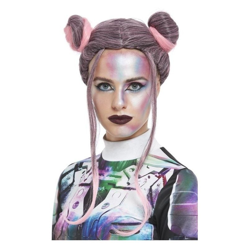 Costumes Australia Space Buns Wig Black & Pink_1