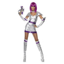Costumes Australia Space Cadet Costume Fever Adult Silver Purple Dress Belt Arm Boot Cuffs_3