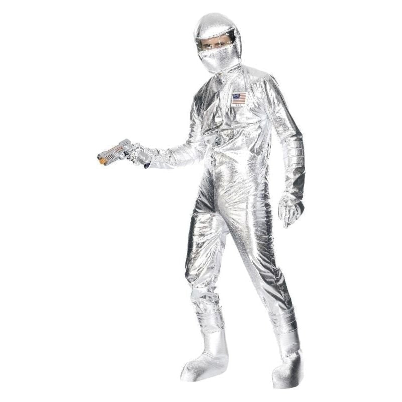 Costumes Australia Spaceman Costume Adult Silver Jumpsuit Hood Gloves Boot Covers_3